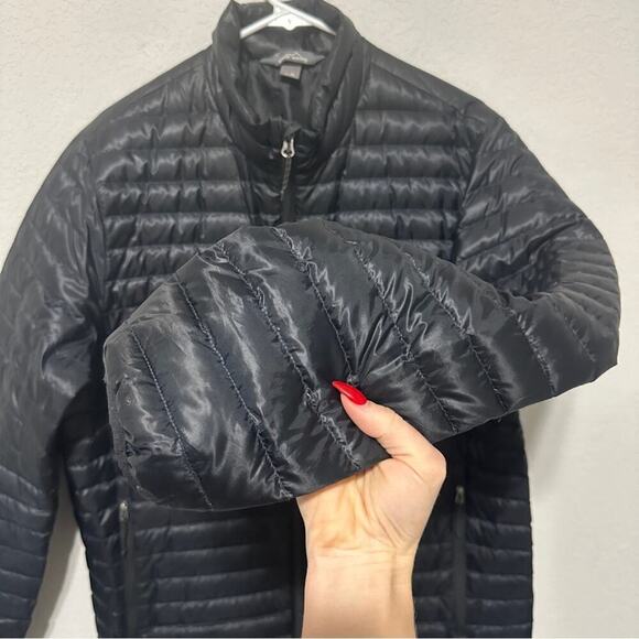 Eddie Bauer Mens EB650 Down Puffer Quilted Black Jacket Size Medium Coat **Read - Picture 6 of 12